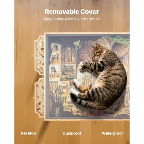 1500 Piece Puzzle Table with Legs 4 Drawers and Cover 34x25 in Portable