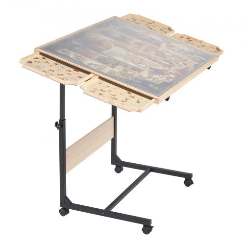 1500 Piece Puzzle Table with Legs 4 Drawers and Cover 34x25 in Portable