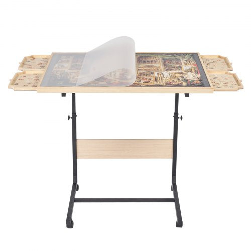 1500 Piece Puzzle Table with Legs 4 Drawers and Cover 34x25 in Portable