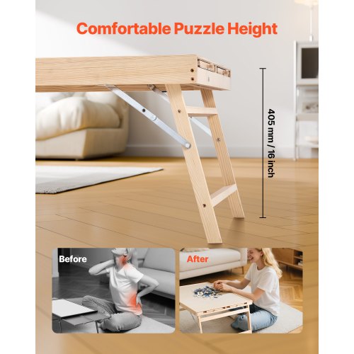 1500 Piece Puzzle Table with Folding Legs 4 Drawers and Cover 34x25 in Portable