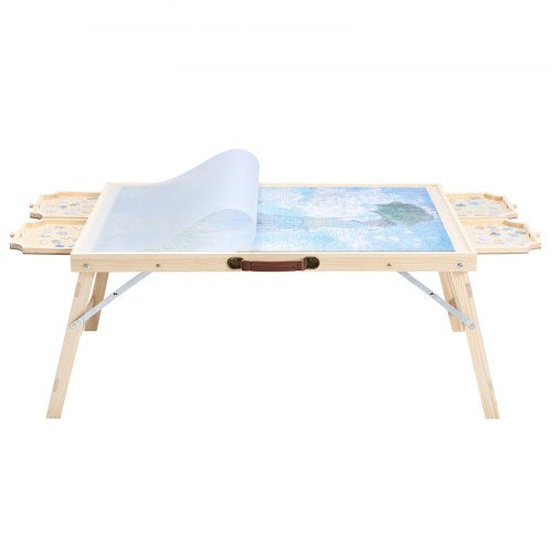 1500 Piece Puzzle Table with Folding Legs 4 Drawers and Cover 34x25 in Portable
