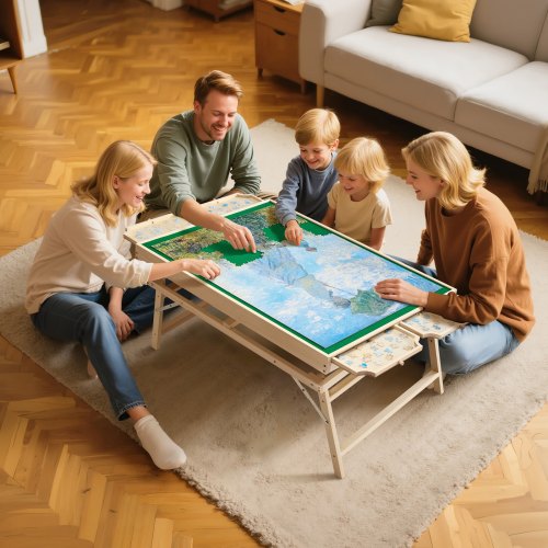 1500 Piece Puzzle Table with Folding Legs 4 Drawers and Cover 34x25 in Portable 2