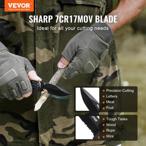 Folding Pocket Knife 3 in7.6 cm 7Cr17Mov Blade Aluminum Handle Small EDC