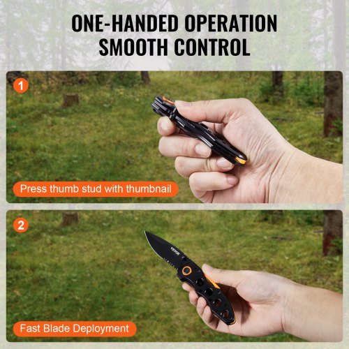 Folding Pocket Knife 3 in7.6 cm 7Cr17Mov Blade Aluminum Handle Small EDC