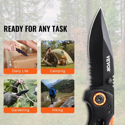 Folding Pocket Knife 3 in7.6 cm 7Cr17Mov Blade Aluminum Handle Small EDC