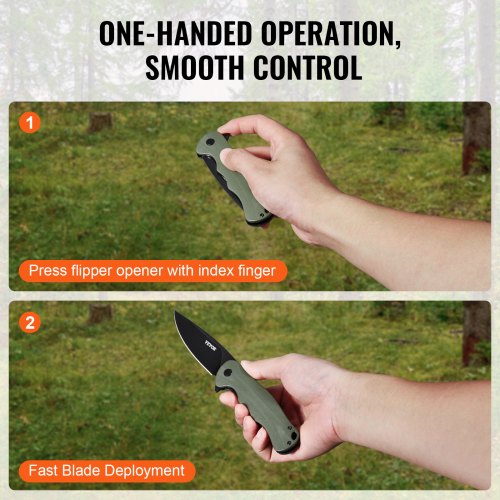 Folding Pocket Knife 35 in8.8 cm D2 Steel Blade G10 Handle Small EDC