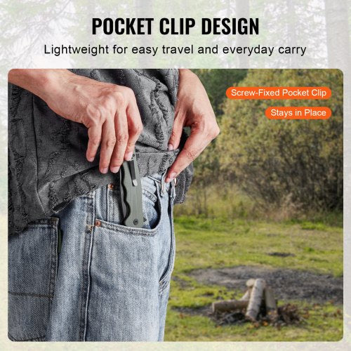 Folding Pocket Knife 35 in8.8 cm D2 Steel Blade G10 Handle Small EDC