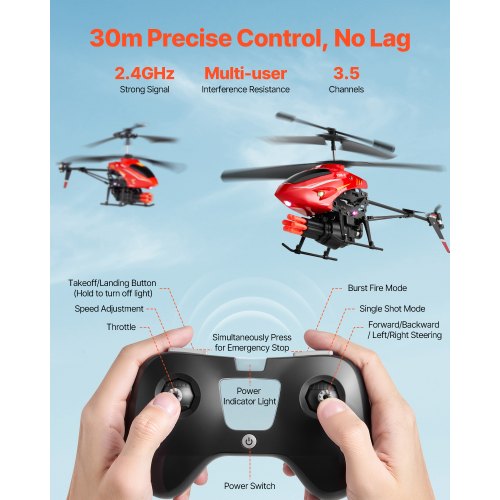 RC Helicopter 24GHz Flying Remote Control Helicopter with Shooting Mode