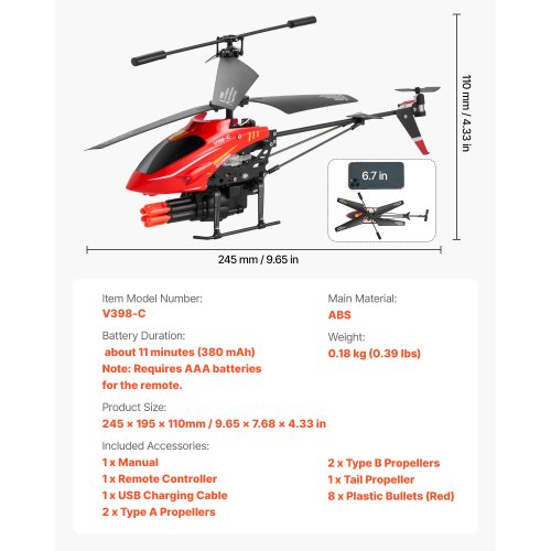 RC Helicopter 24GHz Flying Remote Control Helicopter with Shooting Mode