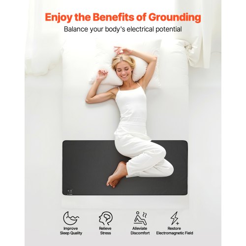 Grounding Mat 27 x 60 in AntiSlip PU Leather Earthing Mat with 15 Feet
