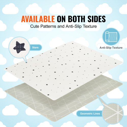Baby Play Mat 55x79 Baby Crawling Mat NonSlip OnePiece Soft Baby