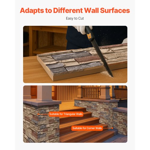 Faux Stacked Stone Panel 456 x 128 in Artificial Stone Wall Panels