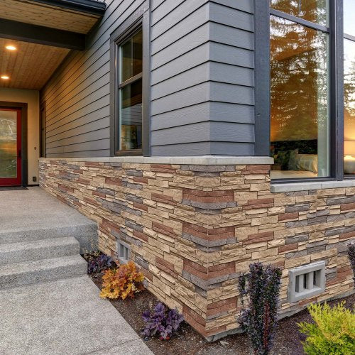 Faux Stacked Stone Panel 456 x 128 in Artificial Stone Wall Panels