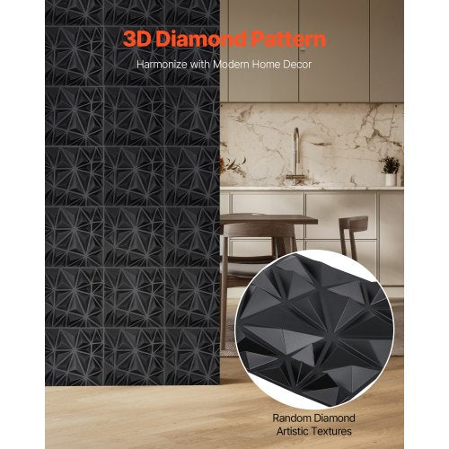 3D Wall Panels 33Pack 1181 x 1181 in PVC Modern Art Minimalist Diamond