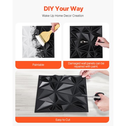 3D Wall Panels 33Pack 1181 x 1181 in PVC Modern Art Minimalist Diamond