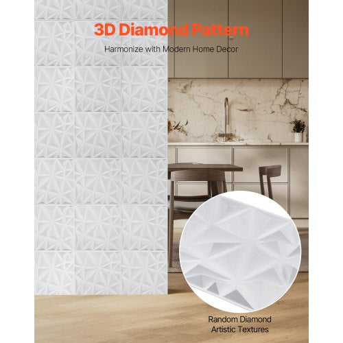 3D Wall Panels 33Pack 1181 x 1181 in PVC Modern Art Minimalist Diamond