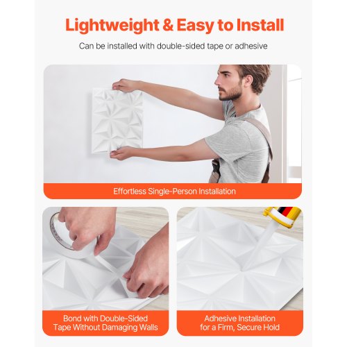 3D Wall Panels 33Pack 1181 x 1181 in PVC Modern Art Minimalist Diamond