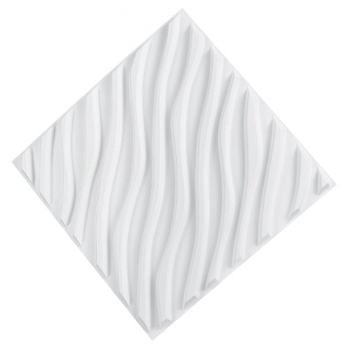 3D Wall Panels 12Pack 197 x 19.7 in PVC Modern Art Minimalist Wave Tiles
