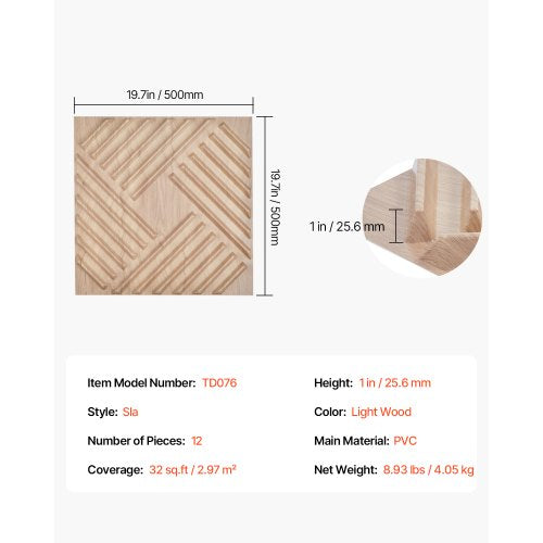 3D Wall Panels 12Pack 197 x 19.7 in PVC Modern Art Minimalist Salt Tiles