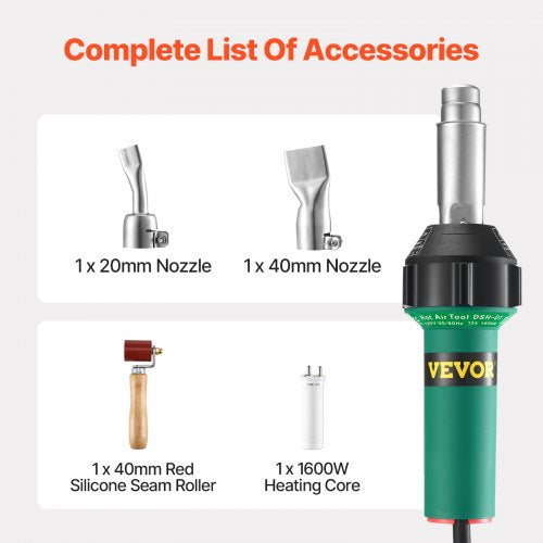 Hot Air Plastic Welder 1600W Hot Air Torch Pistol 1221112 PVC TPO Vinyl