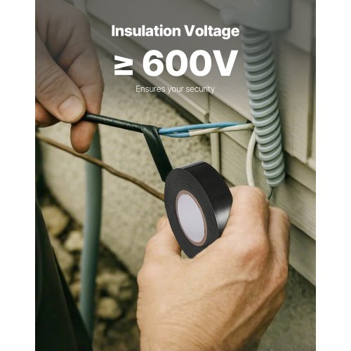 600V Electrical Tape 10 Rolls 34 in x 66 ft General Purpose PVC