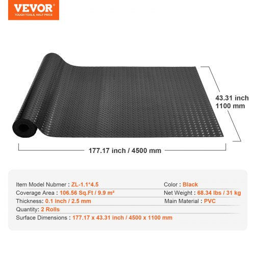Garage Floor Mat 17717 x 4331 inch PVC Garage Flooring Roll Nonslip