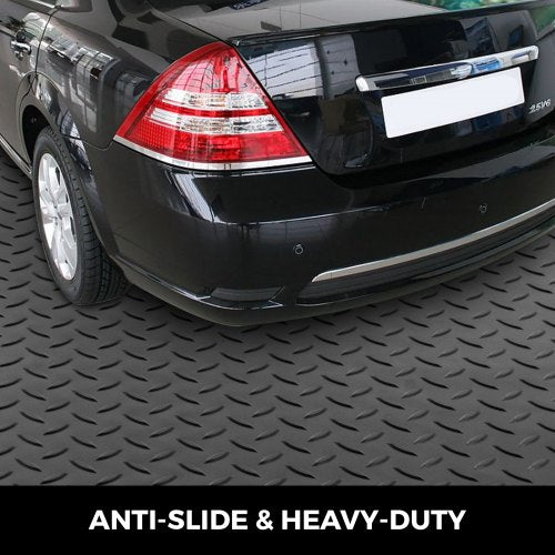 Garage Floor Mats 2 Rolls 17 x 3.6 Ft Garage Mat 2.5mm Thickness Black