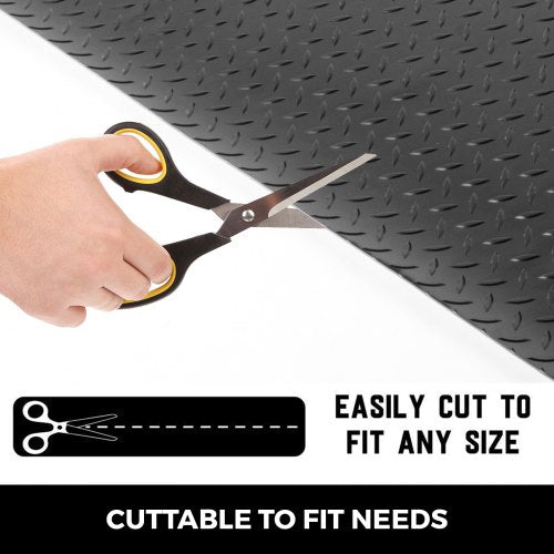 Garage Floor Mats 2 Rolls 17 x 3.6 Ft Garage Mat 2.5mm Thickness Black