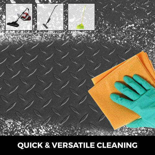 Garage Floor Mats 2 Rolls 17 x 3.6 Ft Garage Mat 2.5mm Thickness Black