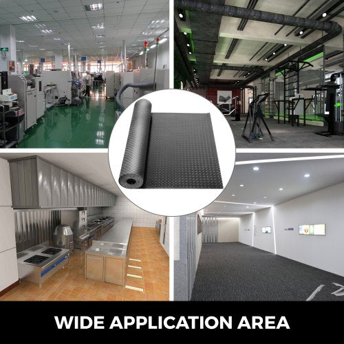 Garage Floor Mats 2 Rolls 17 x 3.6 Ft Garage Mat 2.5mm Thickness Black