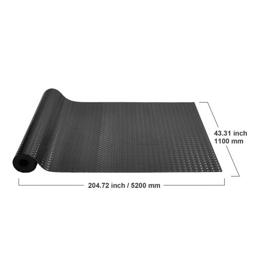 Garage Floor Mats 2 Rolls 17 x 3.6 Ft Garage Mat 2.5mm Thickness Black