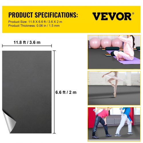 Dance Floor 66x11.8ft Dance Floor Roll 006in Thick PVC Vinyl Dance