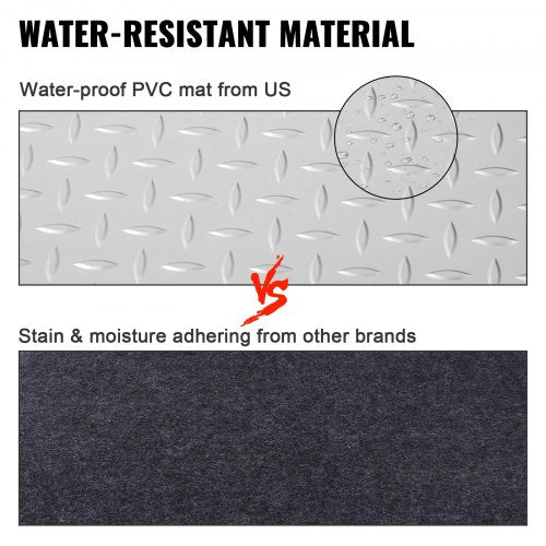 Garage Floor Mat 49x13ft Vinyl Garage Flooring Roll AntiSlide Diamond