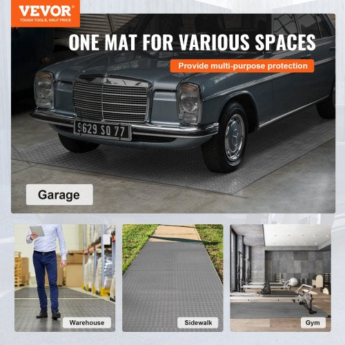 Garage Floor Mat 49x19ft Vinyl Garage Flooring Roll AntiSlide Diamond
