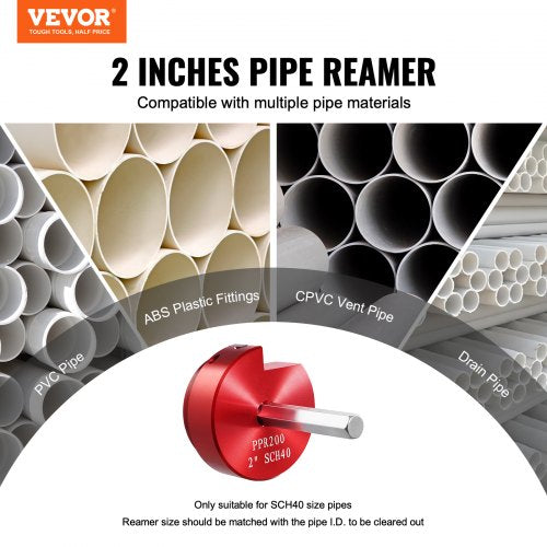 2 In PVC Pipe Reamer Aluminum Alloy PVC Pipe Fitting Saver for Use with SCH 40