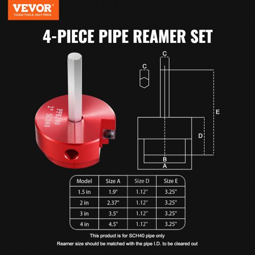 PVC Pipe Reamer Kit Aluminum Alloy PVC Pipe Fitting Reamer Plumbing Tools