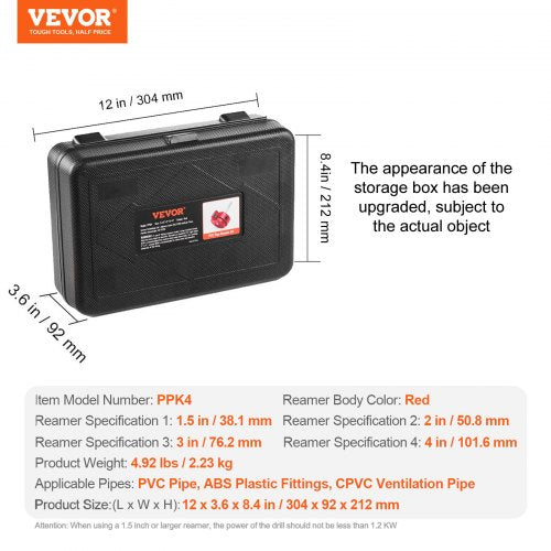 PVC Pipe Reamer Kit Aluminum Alloy PVC Pipe Fitting Reamer Plumbing Tools