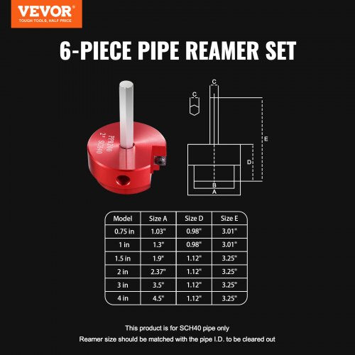 PVC Pipe Reamer Kit Aluminum Alloy PVC Pipe Fitting Reamer Plumbing Tools