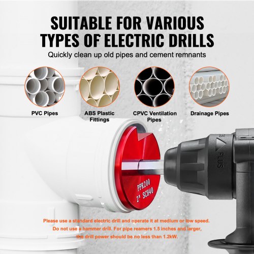 PVC Pipe Reamer Kit Aluminum Alloy PVC Pipe Fitting Reamer Plumbing Tools