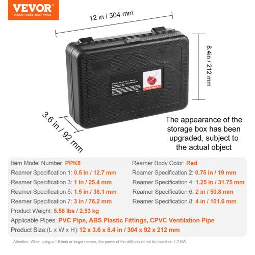 PVC Pipe Reamer Kit Aluminum Alloy PVC Pipe Fitting Reamer Plumbing Tools