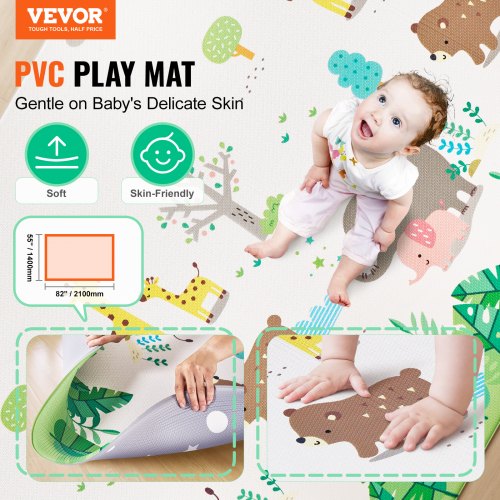 Baby Play Mat 55x82 Baby Crawling Mat NonSlip OnePiece Soft