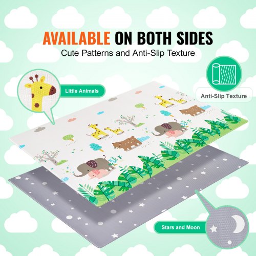 Baby Play Mat 55x82 Baby Crawling Mat NonSlip OnePiece Soft