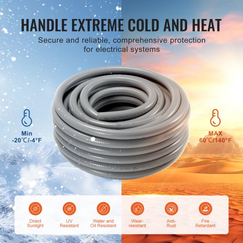 1Inch Flexible Electrical Conduit 100 ft PVC LiquidTight Conduit