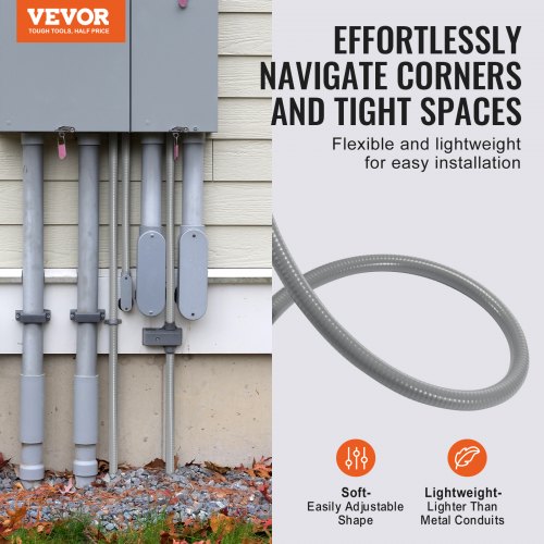 34Inch Flexible Electrical Conduit 100 ft PVC LiquidTight Conduit