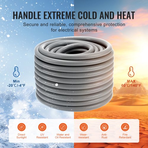 34Inch Flexible Electrical Conduit 100 ft PVC LiquidTight Conduit