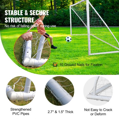 Portable Soccer Goal 12x6 ft Soccer Net Adults Kids Backyard Soccer Net