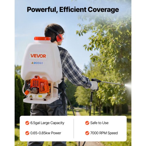 Gas Powered Backpack Sprayer 265CC9HP Engine Garden Sprayer with 65