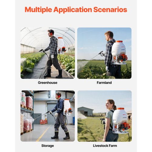 Gas Powered Backpack Sprayer 265CC9HP Engine Garden Sprayer with 5