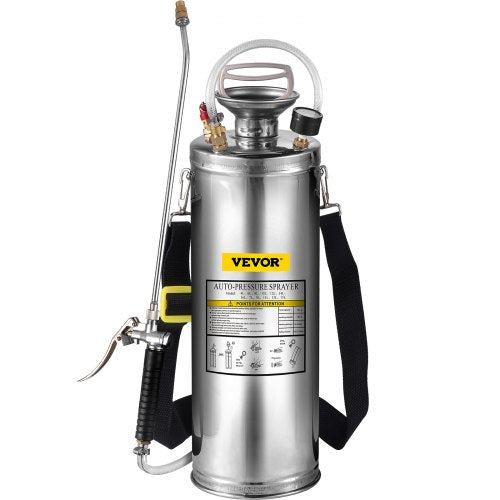 3 Gallon Stainless Steel Sprayer 20 Wand 3FT Reinforced Hose Hand Pump