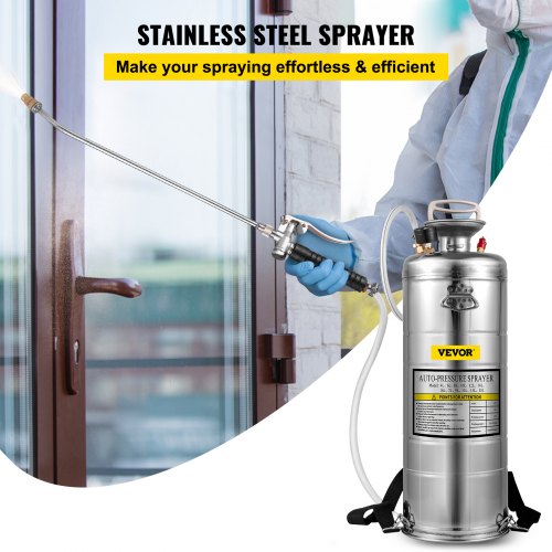 35Gal Stainless Steel Sprayerl Set with 20 Wand Handle 3FT Reinforced